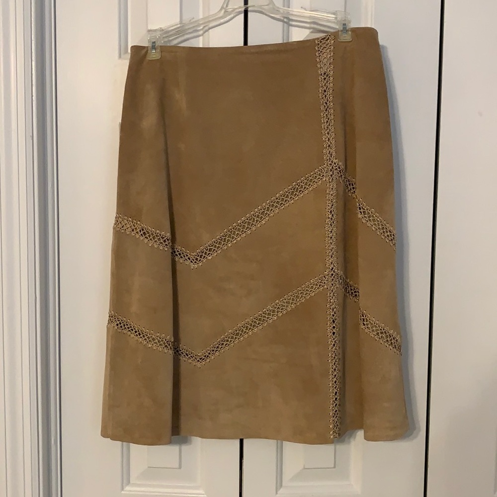Suede detail skirt